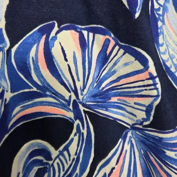 Lilly‎ Pulitzer SZ S Booker Popover Women's Reel Life Navy UPF 50+ Zipper Collar - Picture 6 of 9